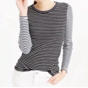 J. Crew Waffle T-Shirt in Stripe Combo Size L